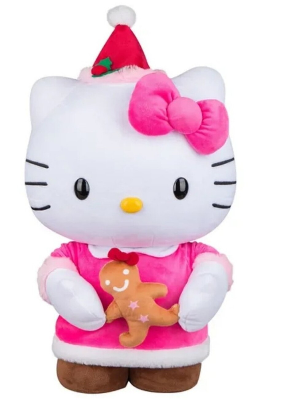Sanrio Hello Kitty Holliday Greeter Plush with Pink Bow and Red Santa Hat